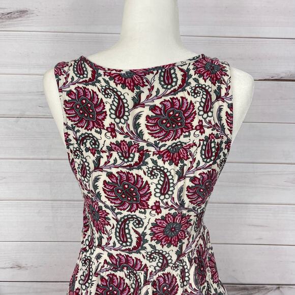 American Eagle Outfitters Dress Womens S‎ Multi Paisley Viscose Lace Up V Neck - Picture 7 of 10